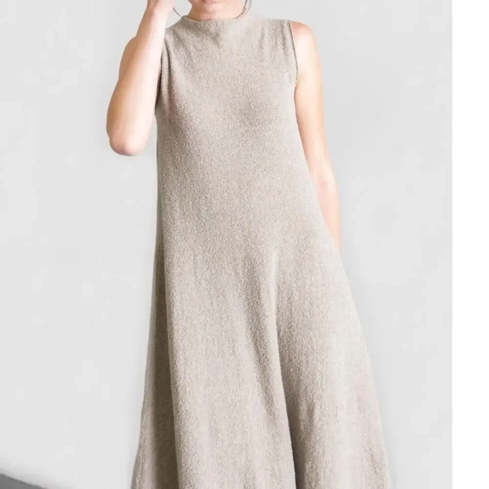 Lauren Manoogian Cotton Bouclé Shell Dress Size 1 Small Pumice Taupe NWT $530 - Picture 14 of 16